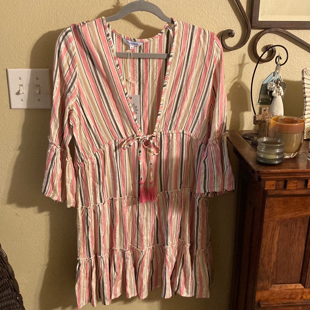 Blue Island multicolored striped mini dress Size M